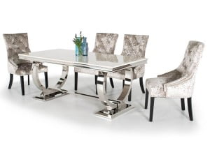 Ariana Marble Stainless Steel Dining Table 180cm