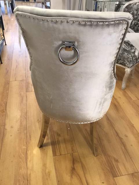 Belvedere Pewter KnockerBack Chair With Chrome Legs 3