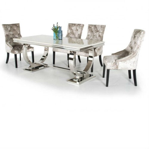 Ariana Marble Stainless Steel Dining Table 200cm