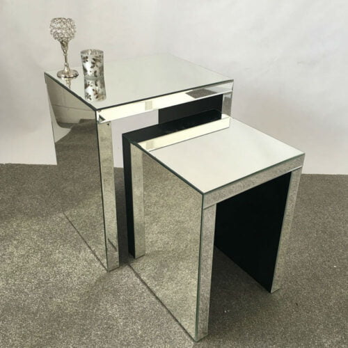 Hatton Mirrored End Table Set