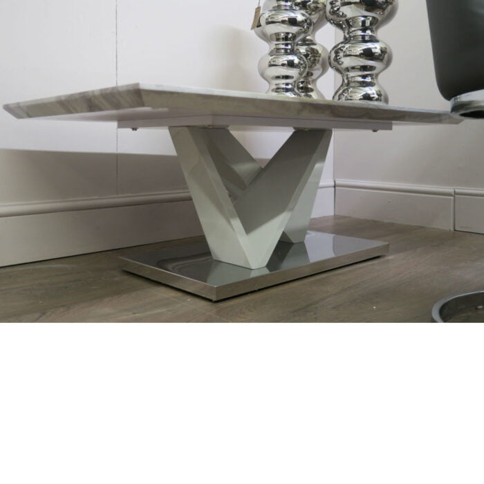 Lara White And Grey Marble Effect Coffee Table