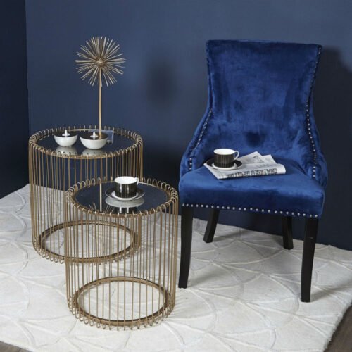 Evie Gold Metal Nest 2 End Tables