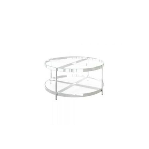 Clear Oval Stainless Steel Legs Modern Vida Designs Cara Glass Coffee Table 